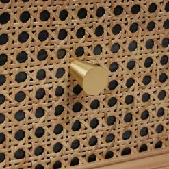 Dunelm Franco 2 Drawer Bedside Table, Black & Cane -Dunelm Sales Store 30768465 alt03