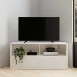 Dunelm Larson Corner TV Unit White