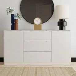 Dunelm Larson Large Sideboard White