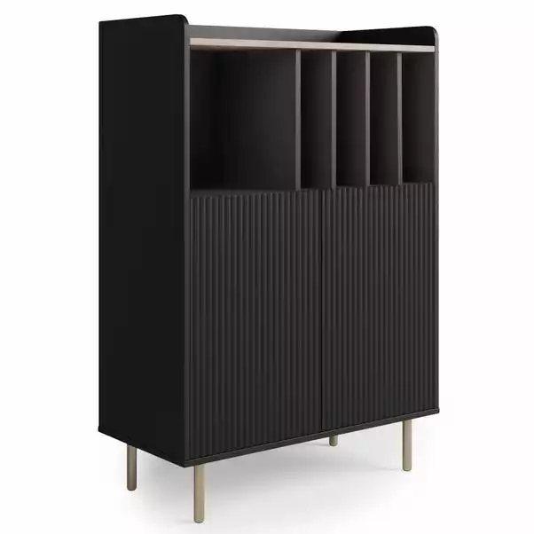 Dunelm Georgi Vinyl Cabinet Black 2 Dunelm Georgi Vinyl Cabinet Black - Image 2