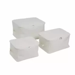 Dunelm Set Of 3 Fabric Storage Bags Cream -Dunelm Sales Store 30769833 alt02