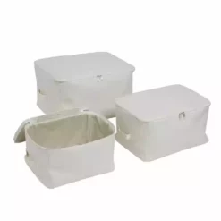 Dunelm Set Of 3 Fabric Storage Bags Cream -Dunelm Sales Store 30769833 alt03