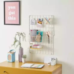 Dunelm Metal Peg Board With Accessories White