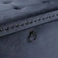 Dunelm Luxe Traveller Navy Velvet Ottoman -Dunelm Sales Store 30769867 alt05