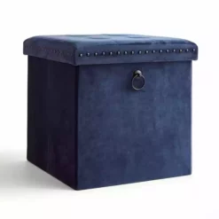 Dunelm Luxe Traveller Navy Velvet Cube -Dunelm Sales Store 30769868 alt04