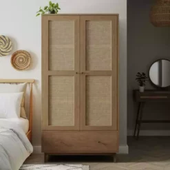 Dunelm Indi Double Wardrobe, Mango Wood