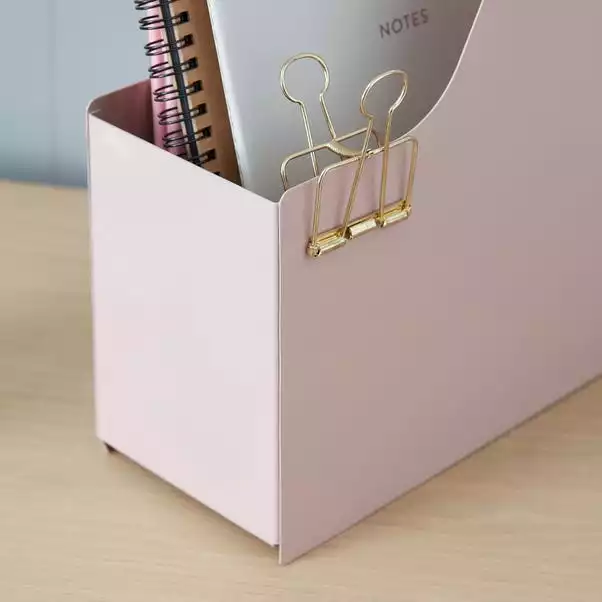 Elements Steel Magazine Holder Peach Blush 2 Elements Steel Magazine Holder Peach Blush - Image 2