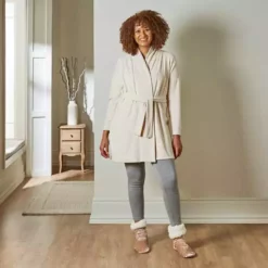 Dunelm Supersoft Lightweight Natural Dressing Gown -Dunelm Sales Store 30770893 alt03