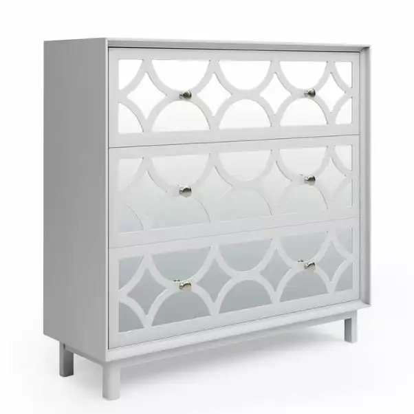 Dunelm Delphi 3 Drawer Chest, Grey & Mirrored 2 Dunelm Delphi 3 Drawer Chest, Grey & Mirrored - Image 2