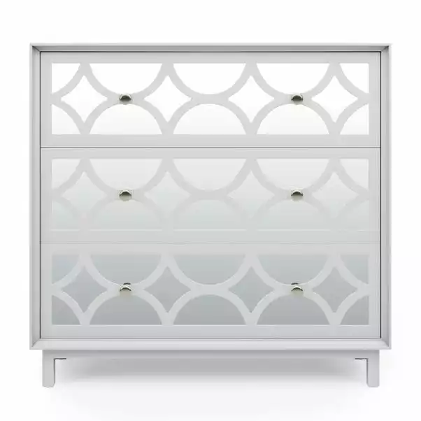 Dunelm Delphi 3 Drawer Chest, Grey & Mirrored 3 Dunelm Delphi 3 Drawer Chest, Grey & Mirrored - Image 3