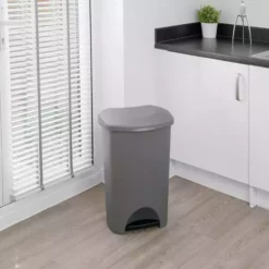 Addis Plastic 50L Pedal Bin Grey 7 Addis Plastic 50L Pedal Bin Grey -Dunelm Sales Store 30776587 alt03