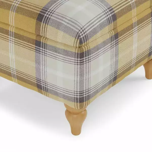 Dunelm Oswald Check Storage Footstool Tapered Leg 4 Dunelm Oswald Check Storage Footstool Tapered Leg - Image 4