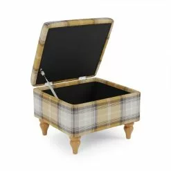 Dunelm Oswald Check Storage Footstool Tapered Leg 10 Dunelm Oswald Check Storage Footstool Tapered Leg -Dunelm Sales Store 30779049 alt04