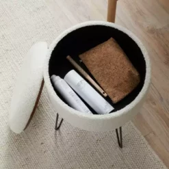 Dunelm Joanna Sherpa Footstool -Dunelm Sales Store 30780482 alt02