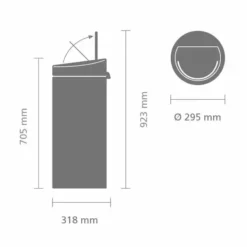 Brabantia Touch Bin New 30L Soft Beige -Dunelm Sales Store 30788089 alt05