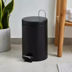 Dunelm Black 3 Litre Bathroom Bin