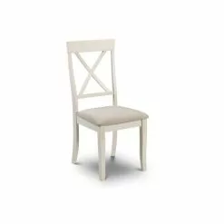 Julian Bowen Davenport Rectangular Dining Table With 4 Dining Chairs Ivory With Oak -Dunelm Sales Store 30794218 alt02