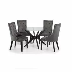 Julian Bowen Hayden Round Glass Dining Table -Dunelm Sales Store 30794260 alt05
