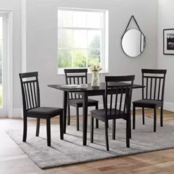 Julian Bowen Rufford Square Extendable Dining Set With 4 Coast Chairs