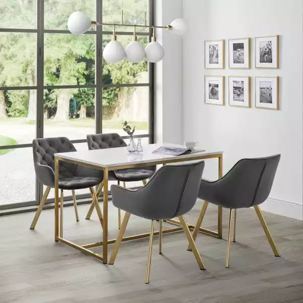 Julian Bowen Scala Rectangular Dining Table Gold 1 Julian Bowen Scala Rectangular Dining Table Gold