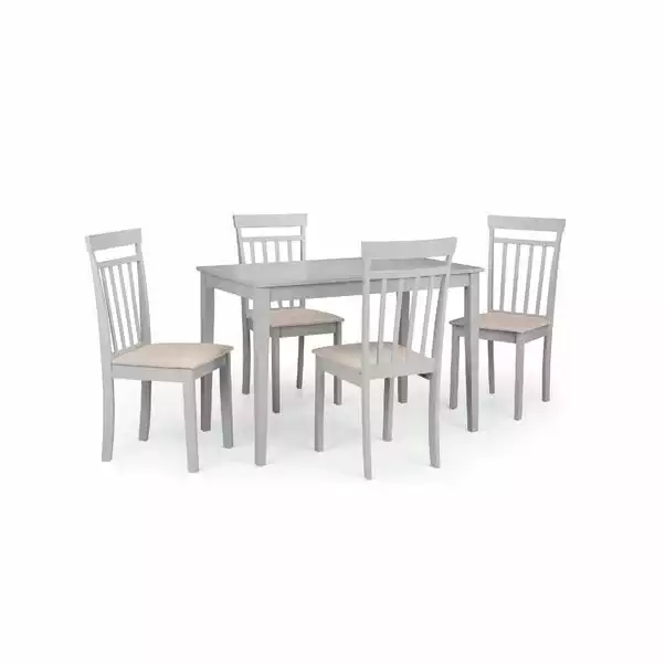 Julian Bowen Taku Rectangular Grey Dining Table With 4 Coast Grey Chairs 1 Julian Bowen Taku Rectangular Grey Dining Table With 4 Coast Grey Chairs