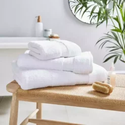Dunelm White Hotel Luxury Organic Cotton Towel