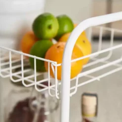 Dunelm White 3 Tier Wire Trolley 5 Dunelm White 3 Tier Wire Trolley -Dunelm Sales Store 30795868 alt02