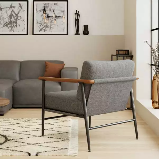 Dunelm Arbour Industrial Self Assembly Textured Weave Chair Grey 2 Dunelm Arbour Industrial Self Assembly Textured Weave Chair Grey - Image 2