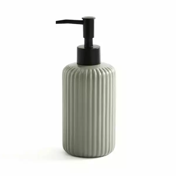 Dunelm Ceramic Ribbed Lotion Dispenser 2 Dunelm Ceramic Ribbed Lotion Dispenser - Image 2