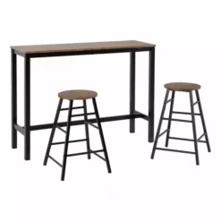 Seconique Athens Acacia Effect Breakfast Bar Set -Dunelm Sales Store 30799063 alt02