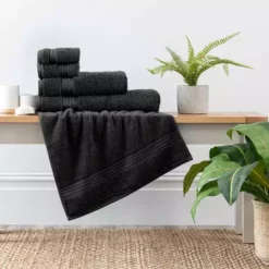 Dunelm Black Egyptian Cotton Bath Sheet
