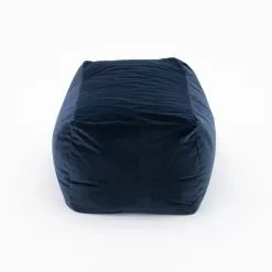 Dunelm Eliza Rectangular Pouffe Luxe Navy