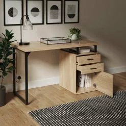 Dunelm Edison Storage Desk Oak Effect -Dunelm Sales Store 30800636 alt02