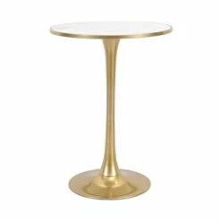 Dunelm Silas White Faux Marble Bar Table Gold 8 Dunelm Silas White Faux Marble Bar Table Gold -Dunelm Sales Store 30802254 alt03