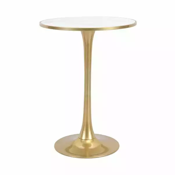 Dunelm Silas White Faux Marble Bar Table Gold 4 Dunelm Silas White Faux Marble Bar Table Gold - Image 4