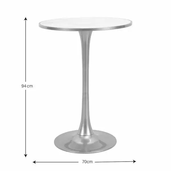 Dunelm Silas White Faux Marble Bar Table Gold 5 Dunelm Silas White Faux Marble Bar Table Gold - Image 5