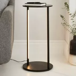 Dunelm Cole Side Table With LED Light Black