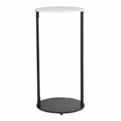 Dunelm Aiko Side Table With 1 LED Light Black And Faux Marble -Dunelm Sales Store 30802418 alt04
