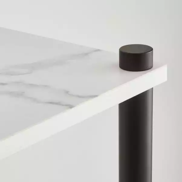 Dunelm Aiko Wall Unit With LED Lights Black And Faux Marble 3 Dunelm Aiko Wall Unit With LED Lights Black And Faux Marble - Image 3