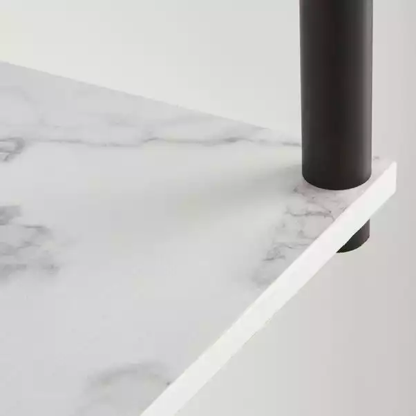 Dunelm Aiko Wall Unit With LED Lights Black And Faux Marble 4 Dunelm Aiko Wall Unit With LED Lights Black And Faux Marble - Image 4