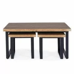 Dunelm Freddie Rustic Wood Effect Nest Coffee Table -Dunelm Sales Store 30809245 alt04