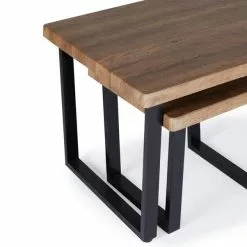 Dunelm Freddie Rustic Wood Effect Nest Coffee Table -Dunelm Sales Store 30809245 alt05