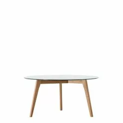 Cedar & Sage Brea Round Coffee Table, Glass -Dunelm Sales Store 30810717 alt02