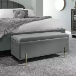 GFW Mystica Velour Ottoman Storage Bench