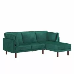 Dorel Clair Velvet Sprung Seat Sectional Sofa -Dunelm Sales Store 30812093 alt02
