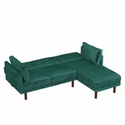 Dorel Clair Velvet Sprung Seat Sectional Sofa -Dunelm Sales Store 30812093 alt03