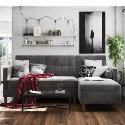 Dorel Hartford Chenille Storage Sofa Bed