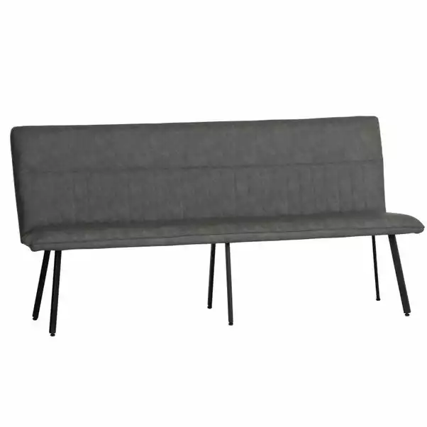 Kettle Arthur 4 Seater Modular Dining Bench Grey Faux Leather 4 Kettle Arthur 4 Seater Modular Dining Bench Grey Faux Leather - Image 4