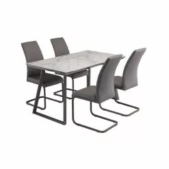 Dunelm Alden Rectangular 4 Seater Dining Table Marble Effect Glass -Dunelm Sales Store 30816915 alt02