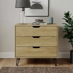 Dunelm Bella 3 Drawer Chest Oak Effect